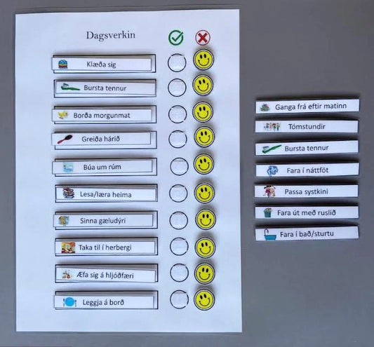 Dagsverkin með myndum - 18 verkefni